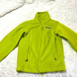 Never worn.  Columbia Lime Green Fleece